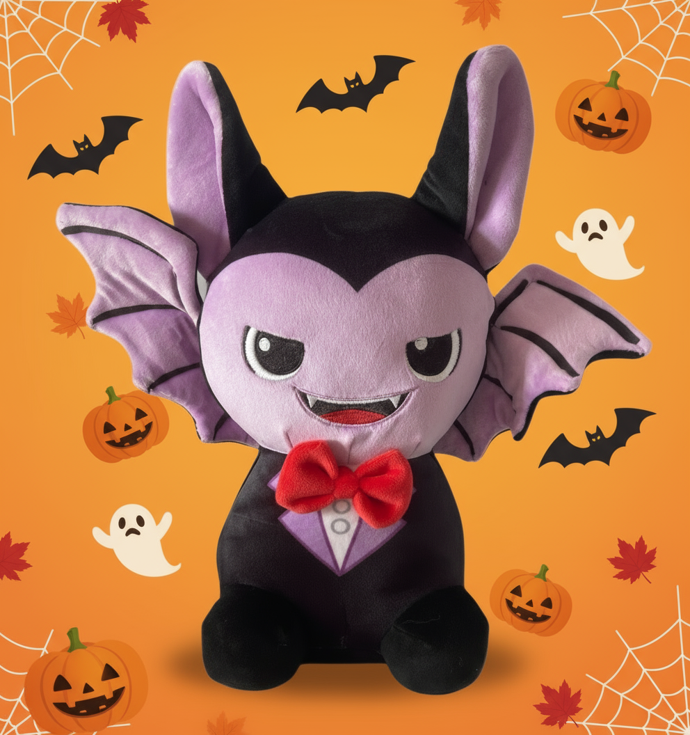 Süßes Halloween Kuscheltier – Vampir-Fledermaus ca. 23 cm 🦇🎃 Weich & detailverliebt