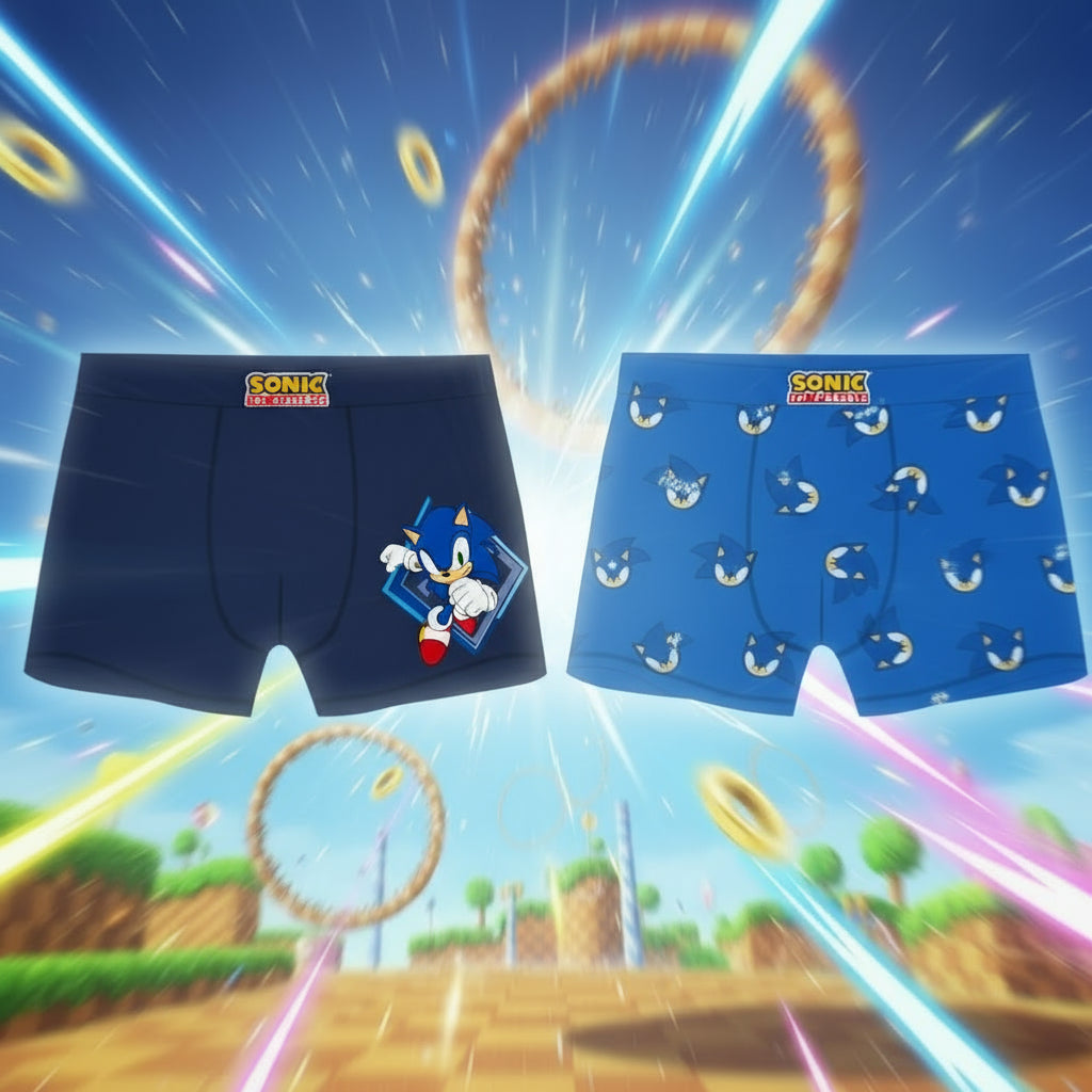 Sonic the Hedgehog Jungen Boxershorts 2er Pack – Blau | Offiziell lizenziert & bequem